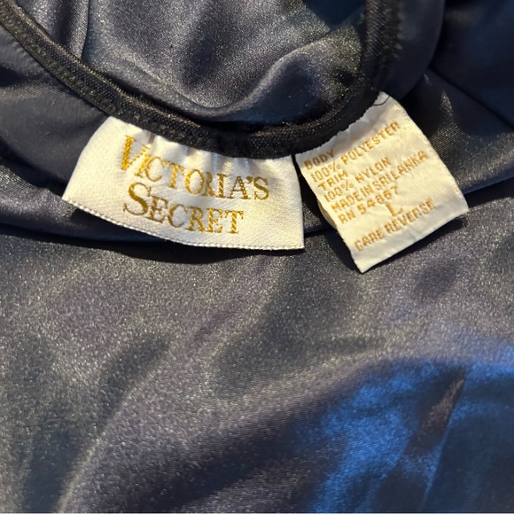 Victoria's Secret vintage black lace slip shirt gold label 90s lace size large - Picture 2 of 6